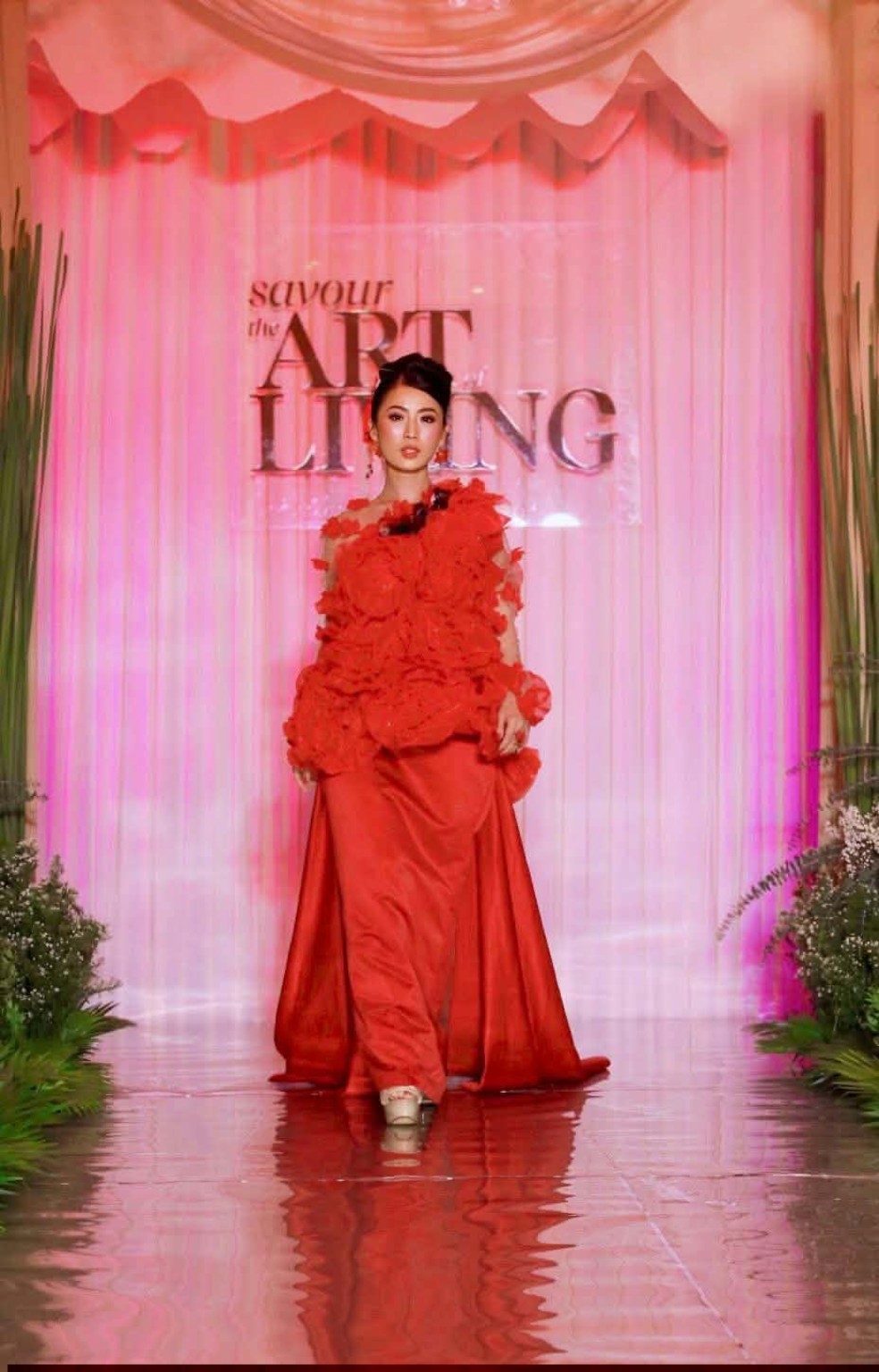 Scarlet Chua wearing Anna Cheung Couture